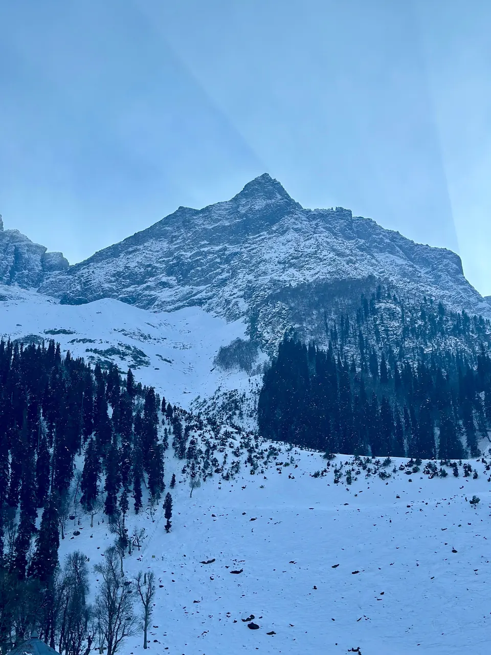 The snow-ringed Solang Valley near Manali, Himachal Pradesh
